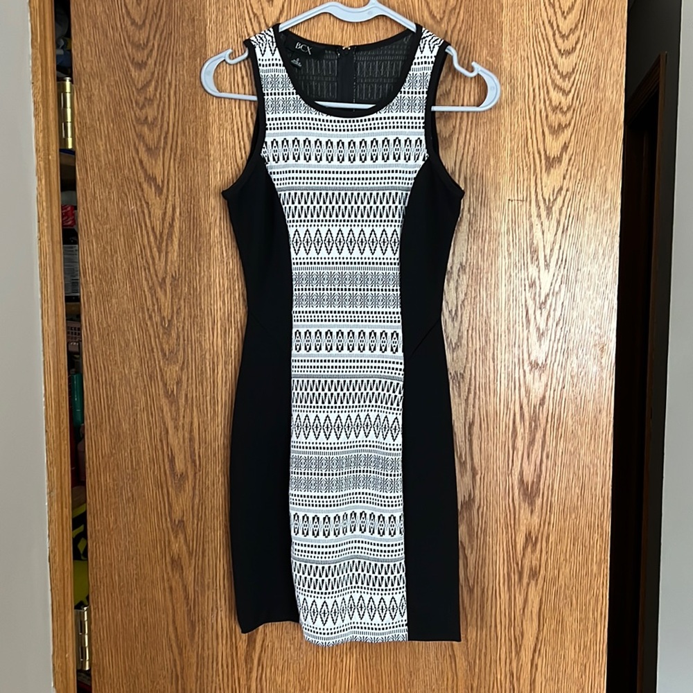 BCX zero black and white dress